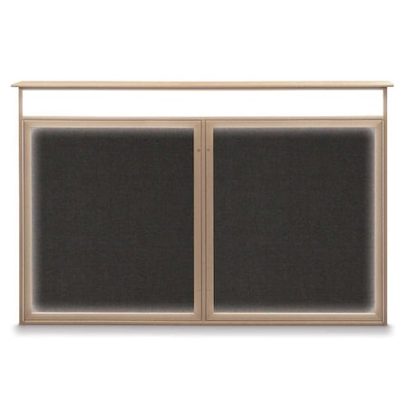 United Visual Products Open Faced Traditional Rounded Corkboard UV647ARC-BRONZE-PEARL